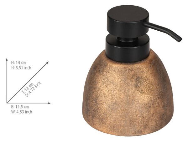 Dozator de săpun lichid bronz din ceramică 300 ml Tremea – Wenko