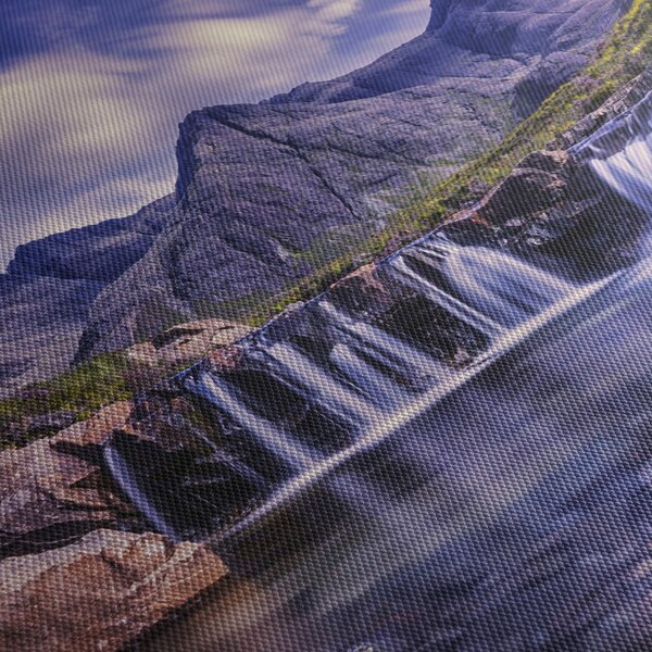 Tablou cu cascade (cu ceas) (90x30 cm)
