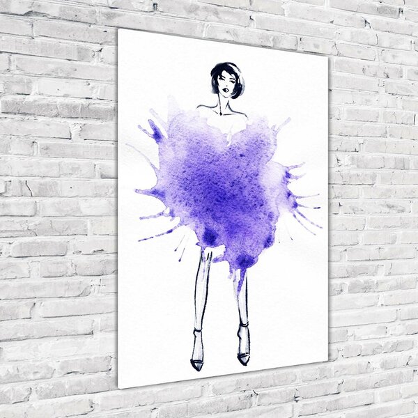 Tablou Printat Pe Sticlă ilustrare de moda