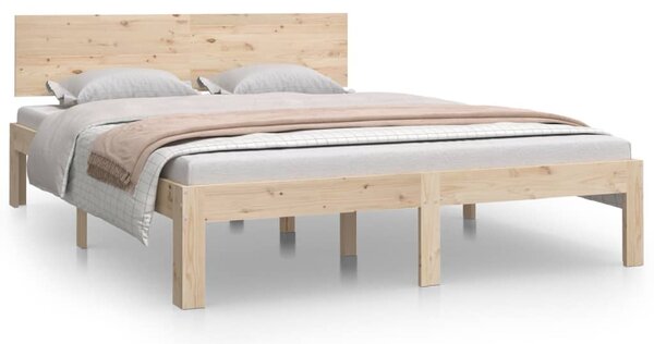 Cadru de pat dublu, 135x190 cm, lemn masiv