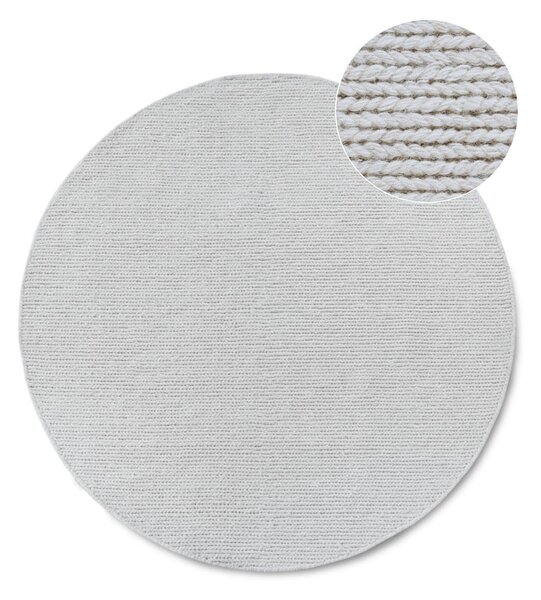 Covor alb țesut manual rotund din lână ø 160 cm Francois – Villeroy&Boch