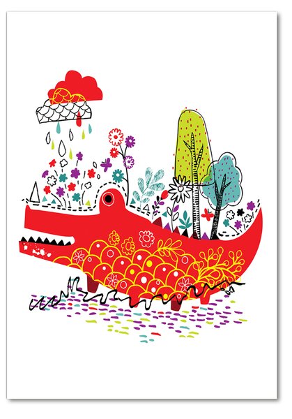 Tablou din Sticlă Crocodil