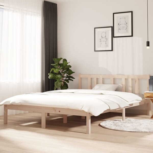 Cadru de pat, 140x200 cm, lemn masiv de stejar