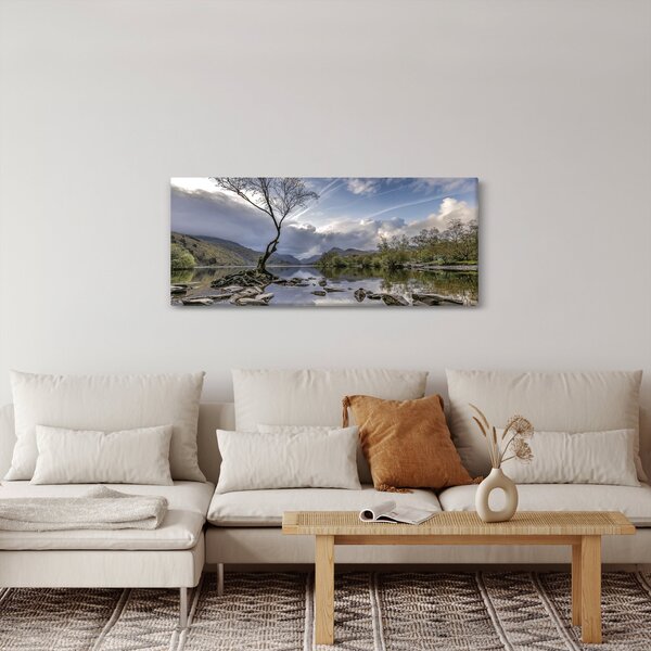 Tablou cu râu și copac (120x50 cm)