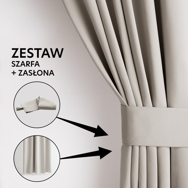 Draperie bej dimout (semi-opacă) 140x175 cm Kierra – Restilo