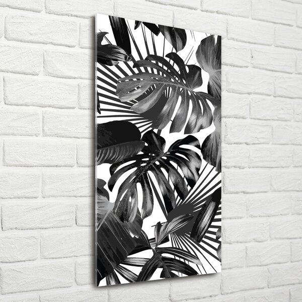 Tablou Printat Pe Sticlă frunze tropicale