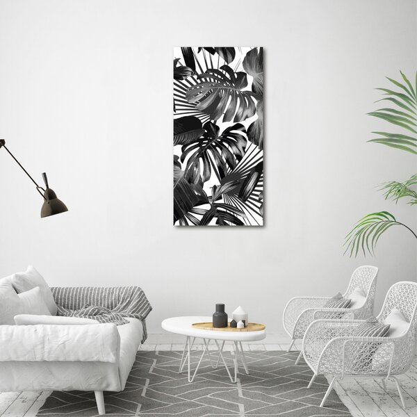 Tablou Printat Pe Sticlă frunze tropicale