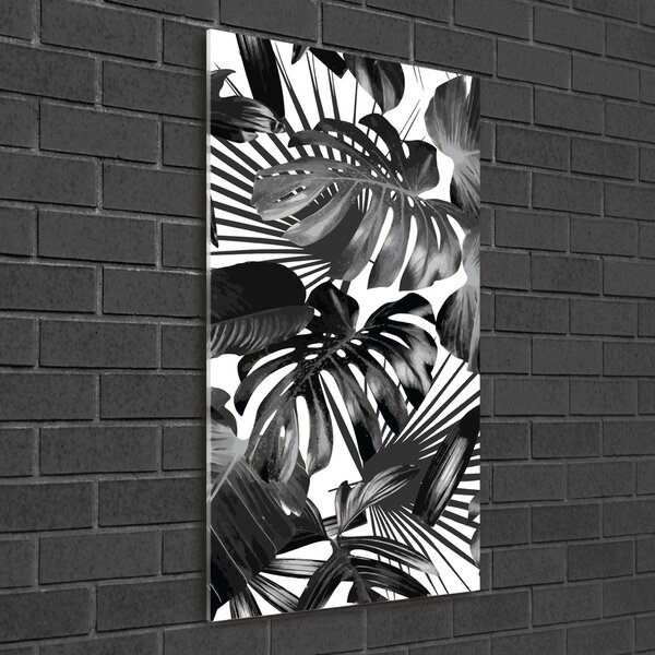 Tablou Printat Pe Sticlă frunze tropicale