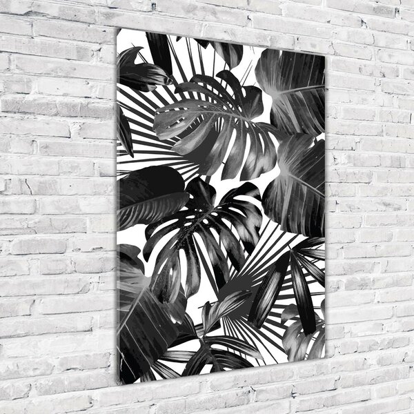 Tablou Printat Pe Sticlă frunze tropicale