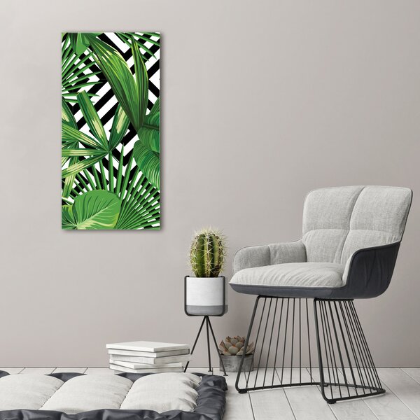 Tablou sticlă frunze tropicale