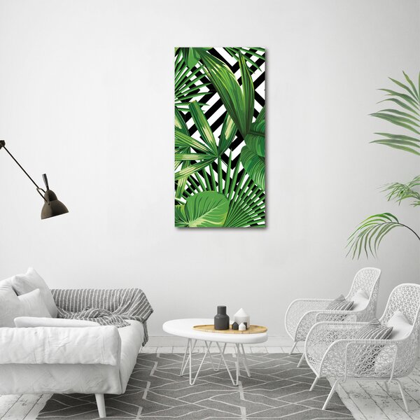 Tablou sticlă frunze tropicale