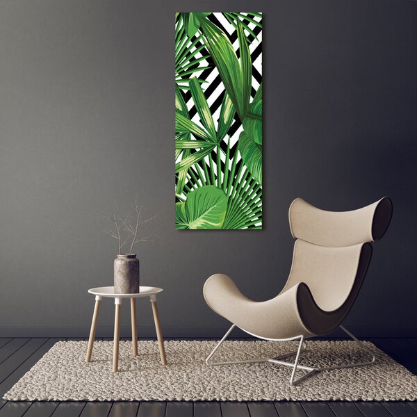 Tablou sticlă frunze tropicale