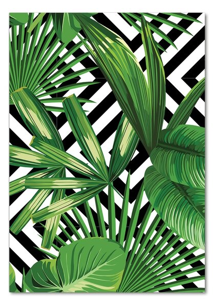 Tablou sticlă frunze tropicale
