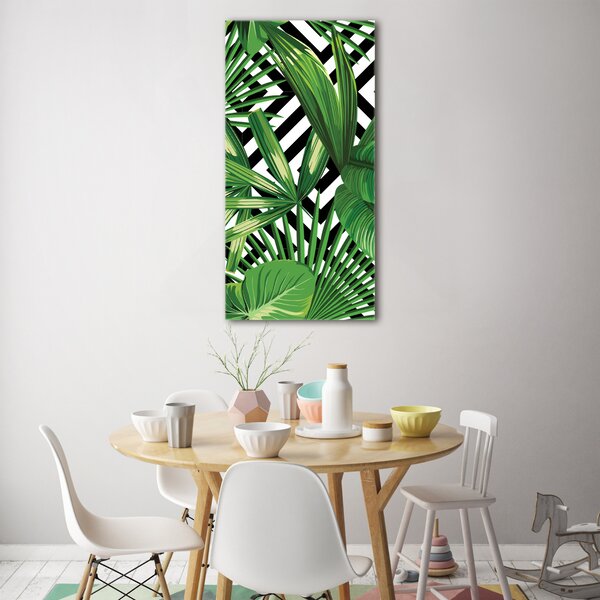 Tablou sticlă frunze tropicale