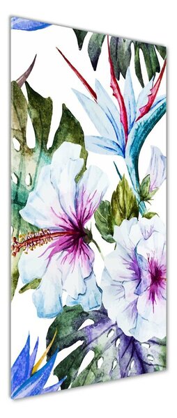 Tablou pe pe sticlă flori Hawaii
