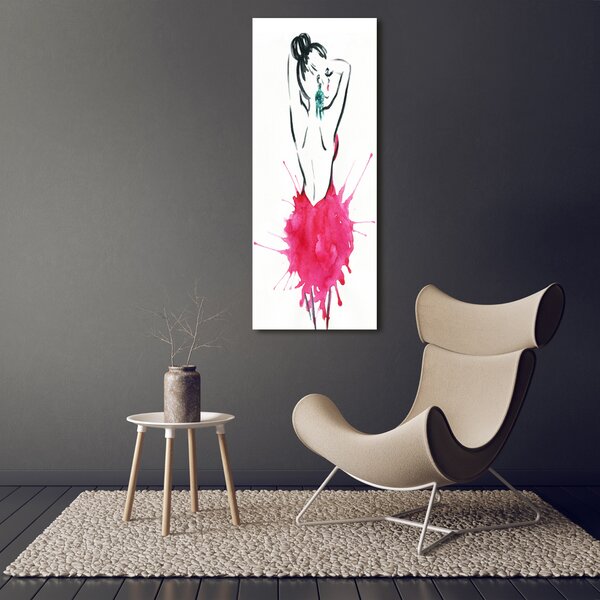 Tablou pe pe sticlă ilustrare de moda