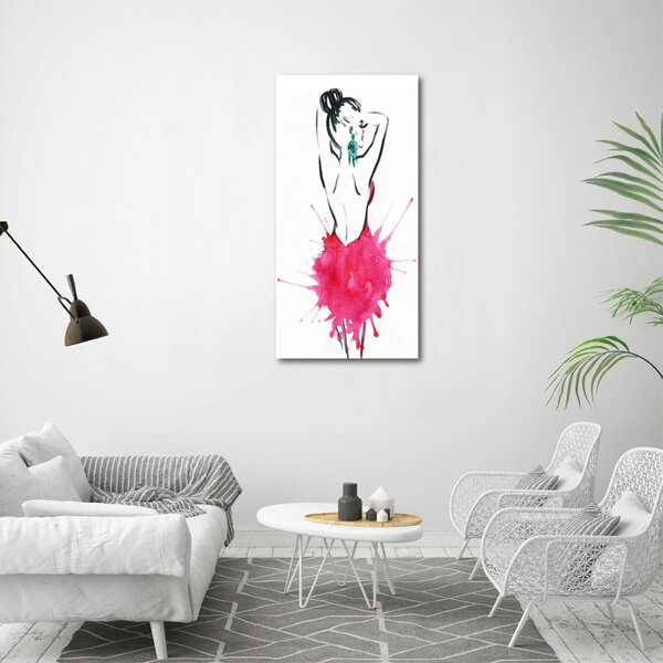 Tablou pe pe sticlă ilustrare de moda