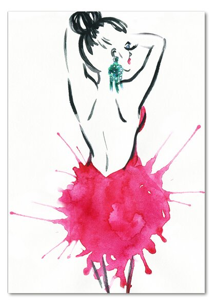 Tablou pe pe sticlă ilustrare de moda