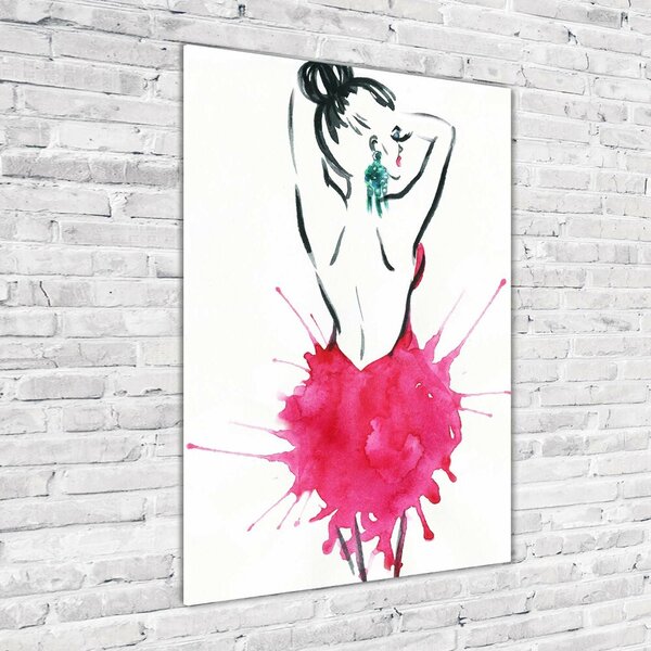 Tablou pe pe sticlă ilustrare de moda