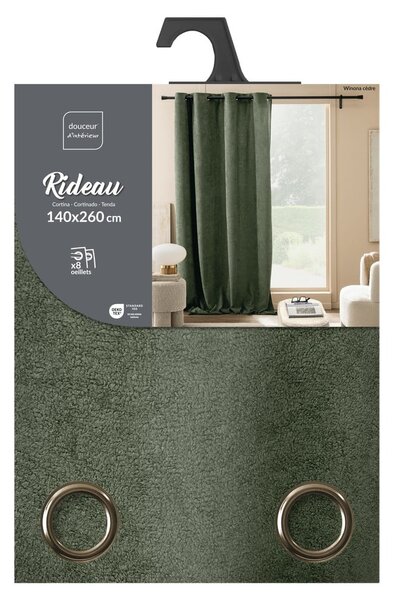 Draperie verde din material bouclé 140x260 cm Winona – douceur d'intérieur