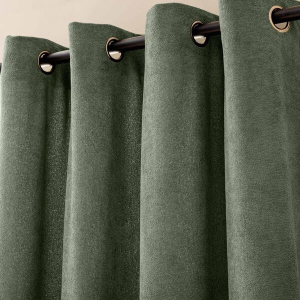 Draperie verde din material bouclé 140x260 cm Winona – douceur d'intérieur