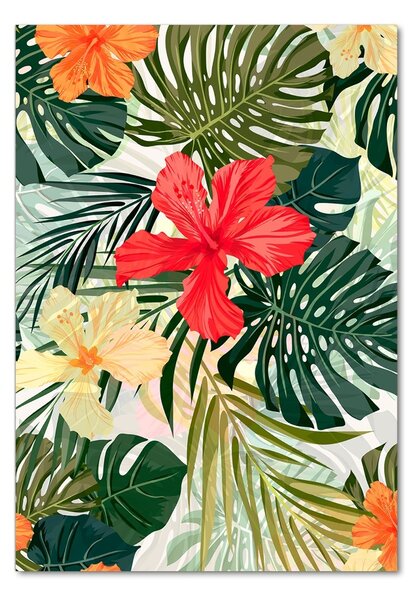Tablou Printat Pe Sticlă flori Hawaii