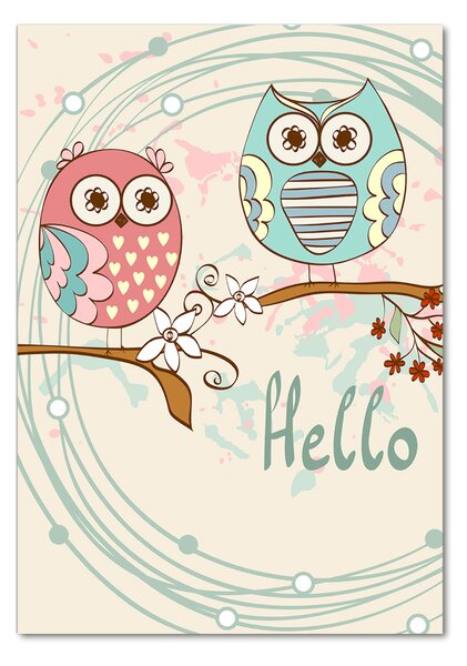 Tablou Printat Pe Sticlă Owls