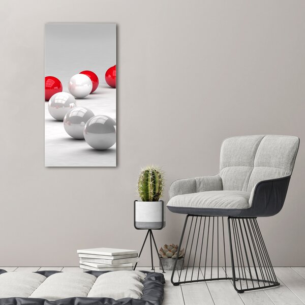 Tablou canvas Bilele alb-rosu