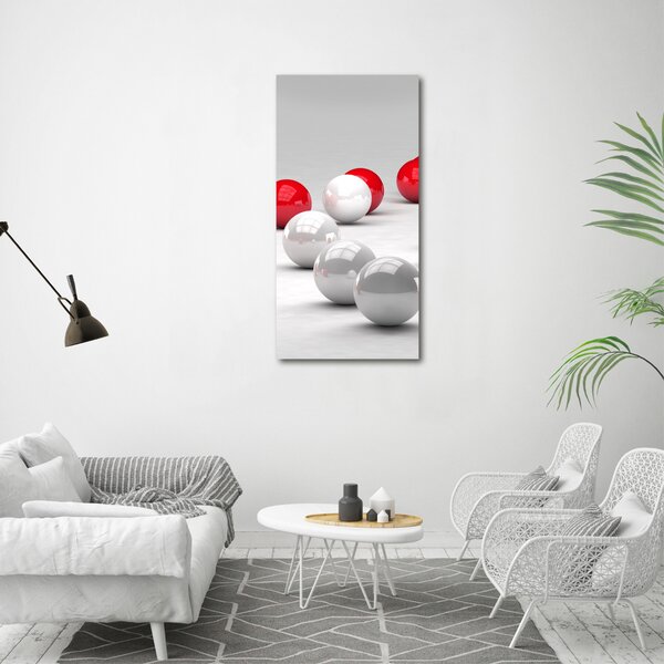 Tablou canvas Bilele alb-rosu
