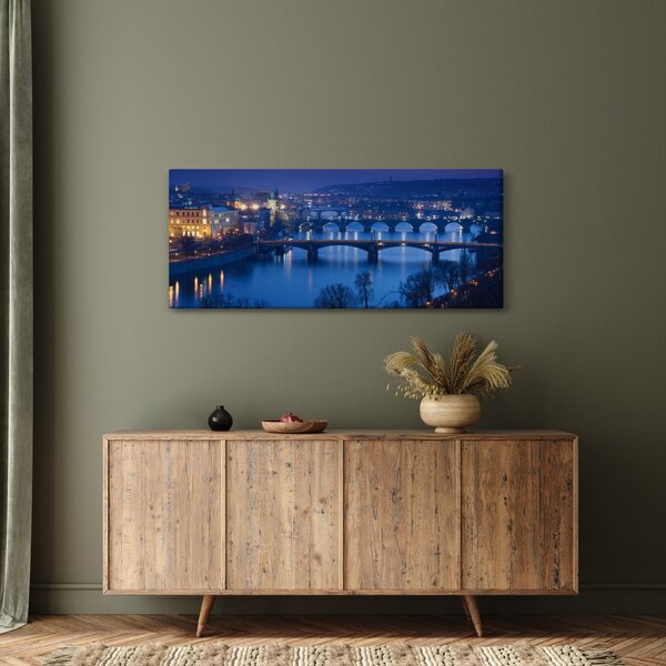 Tablou cu podurile din Praga (120x50 cm)