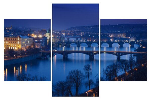 Tablou cu podurile din Praga (90x60 cm)