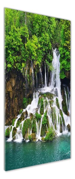 Tablou Printat Pe Sticlă Cascada din pădure