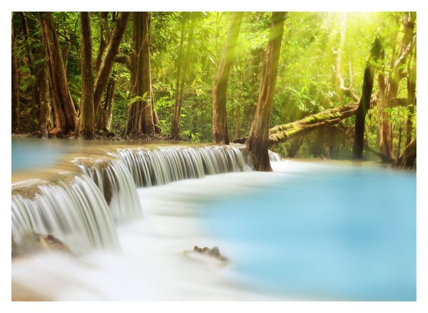 Tablou cu cascada Huai Mae Kamin în pădure (70x50 cm)