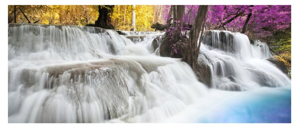 Tablou cu Erawan cascadă în pădure (120x50 cm)