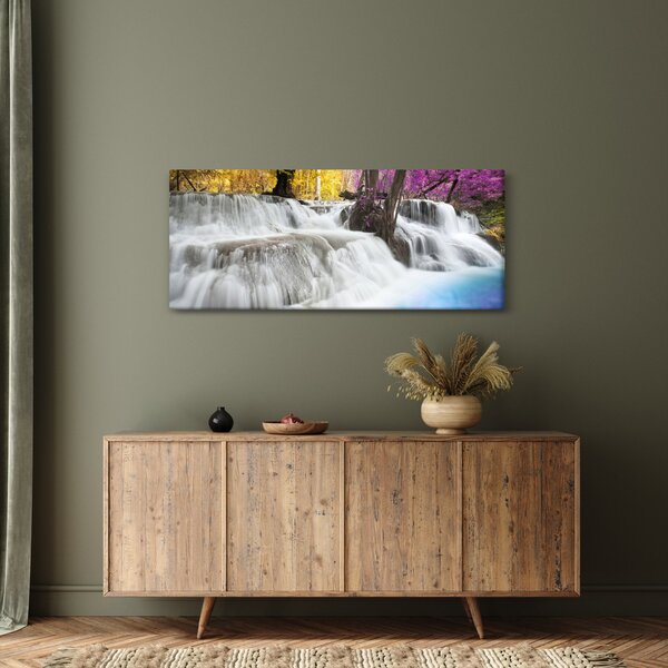 Tablou cu Erawan cascadă în pădure (120x50 cm)