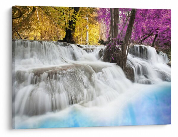 Tablou cu Erawan cascadă în pădure (70x50 cm)