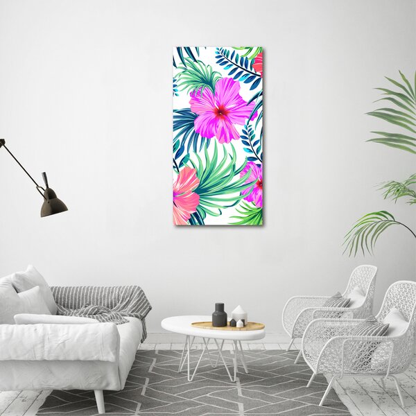 Tablou din Sticlă flori Hawaii