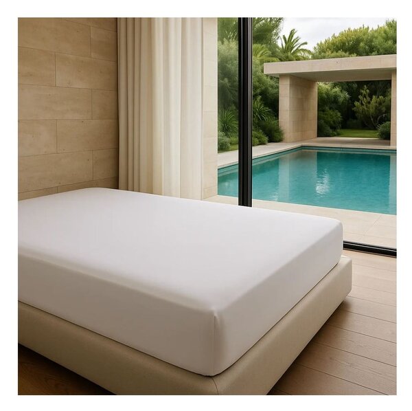 Cearceaf alb din bumbac ranforcé cu elastic 200x140 cm Ranforce – Mila Home Luxury