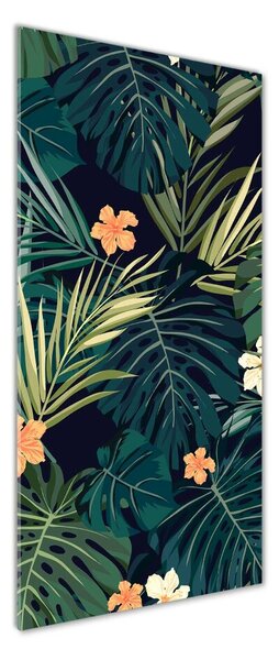 Tablou pe pe sticlă flori Hawaii