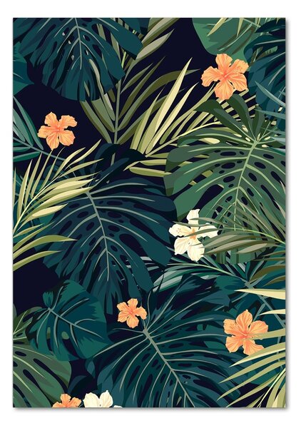 Tablou pe pe sticlă flori Hawaii