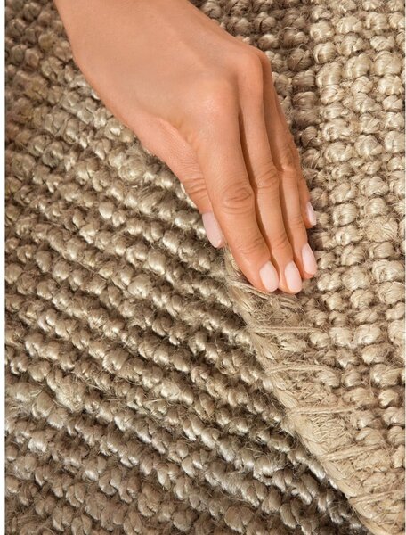 Covor crem rotund din iută ø 160 cm Bouclé Jaipur – Hanse Home
