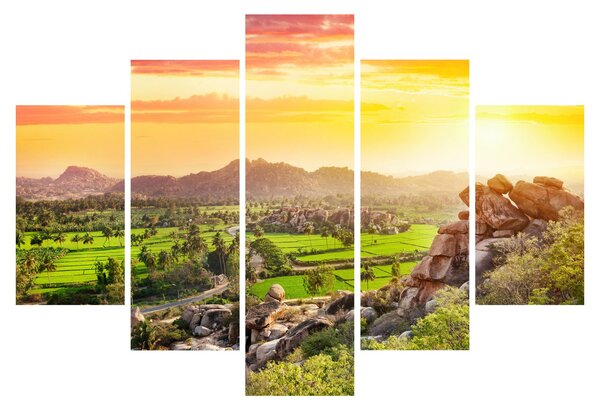 Tablou cu valea Hampi în India (150x105 cm)