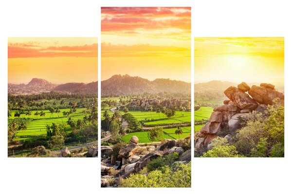 Tablou cu valea Hampi în India (90x60 cm)