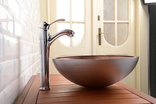 Baterie lavoar Sapho SPRING cu piedestal, fără scurgere, înaltă, cromată, 77081