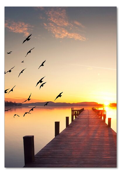 Tablou pe pe sticlă Sunset Pier