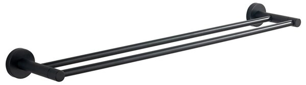 AQUALINE - Suport dublu pentru prosoape SAMBA 600, negru, SB211