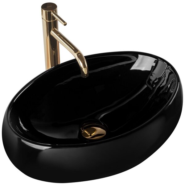 Lavoar oval de blat Rea Linda, negru, REA-U8523
