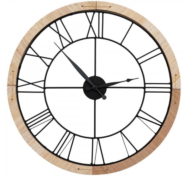 Rea Tutumi, ceas de perete 60cm, LOFT CLOCK MDF, maro-negru, MC70898