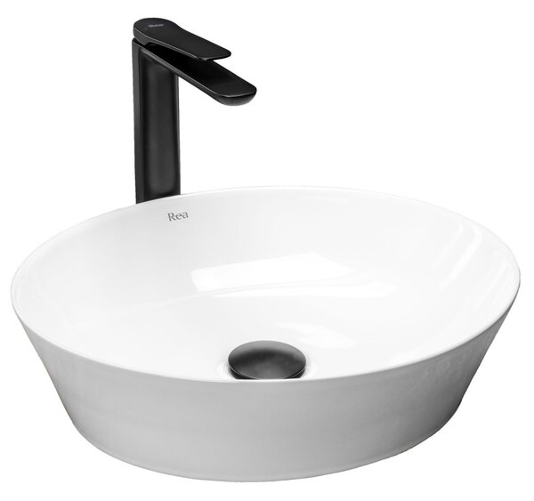 Lavoar rotund de blat Rea Saga, alb, 52x32cm, REA-U9851