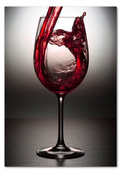 Tablou sticlă vin rosu